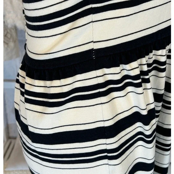 J Crew Women's Size S Cream & Black Button Back Fit & Flare Striped Dress #0301 - Picture 7 of 12